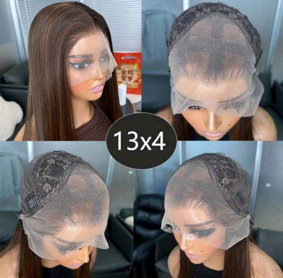 Brown long straight lace front